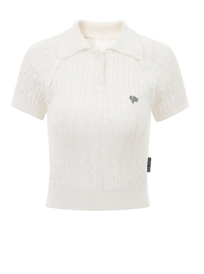 Rapel button knit polo shirt