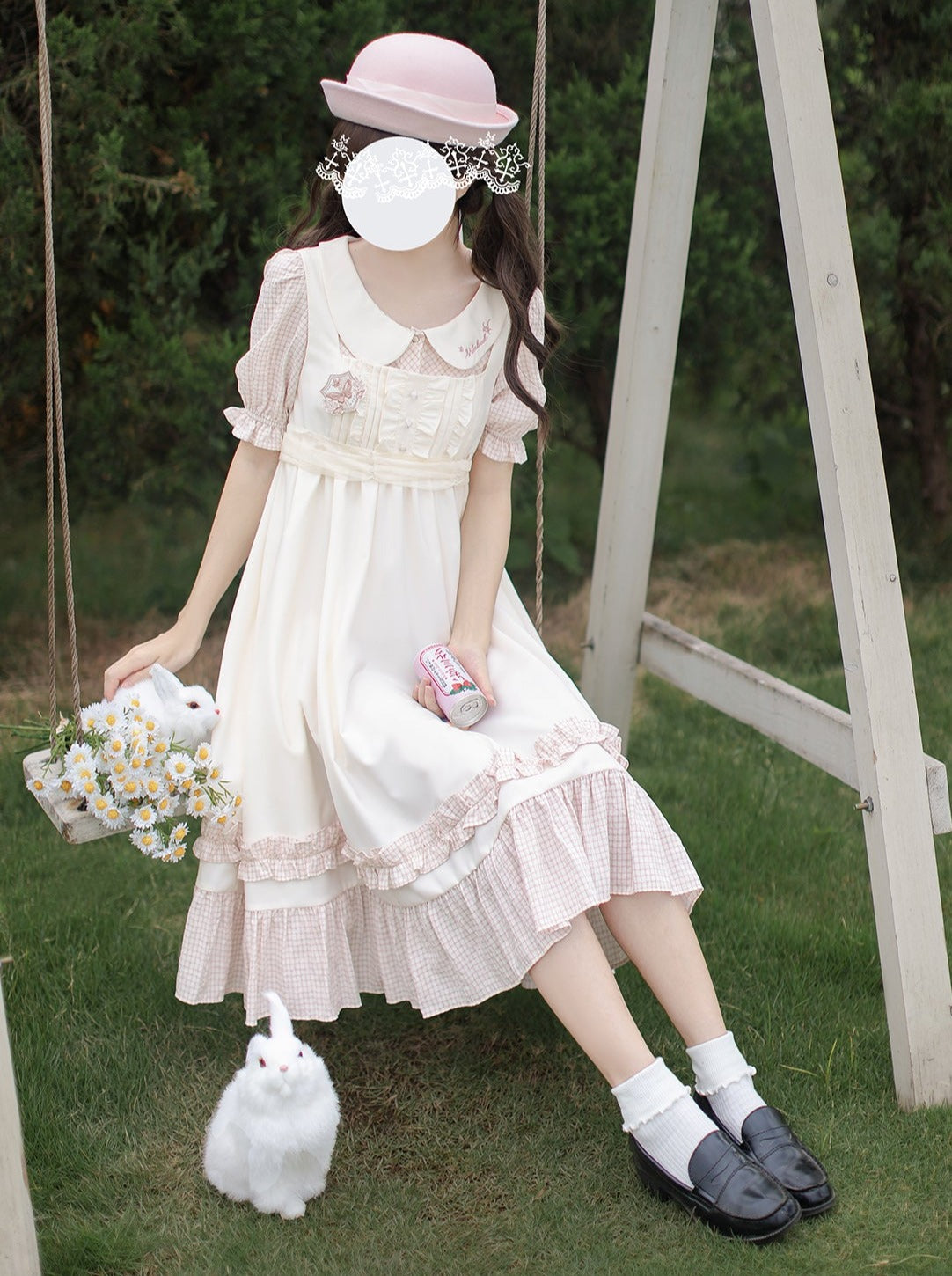 Sweet Country Girl Suspender Dress + Doll Shirt + Badge