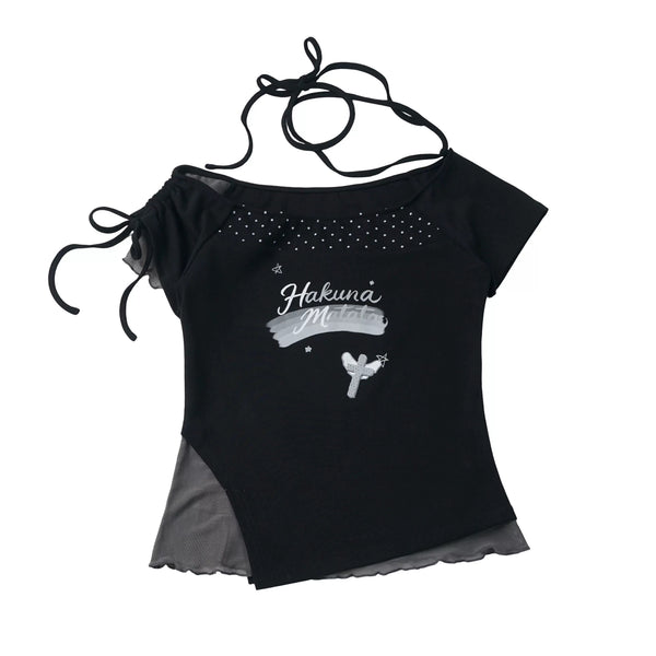 Dark Ribbon Black Girly Set