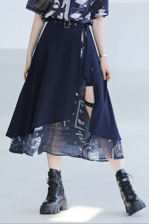 Double Chiffon Irregular Skirt