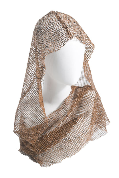 Artifac mesh hooded scarf