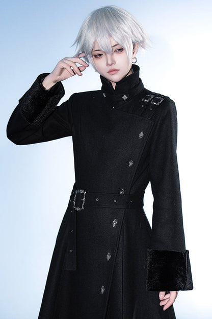 February 22nd reservation deadline] Black Dark High-End Stand-Up Collar Prince Coat