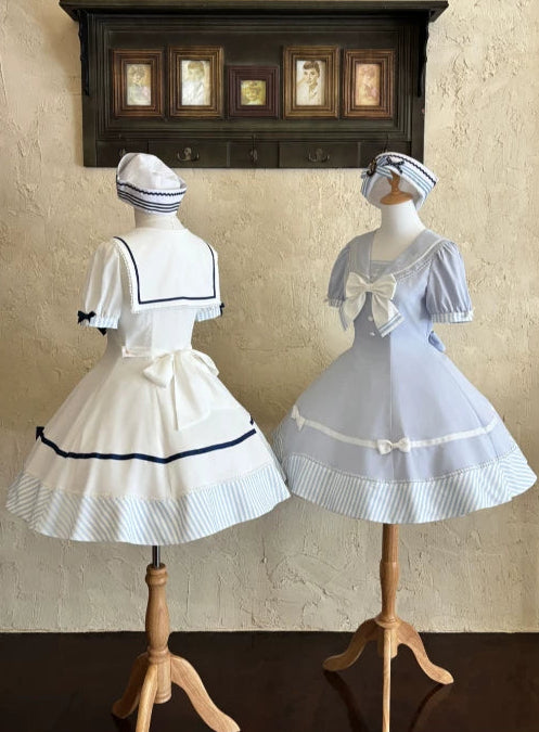 [Vorbestellartikel] Marine-Streifen-Sailor-Lolita-Serie Sailor-Schleifenhut