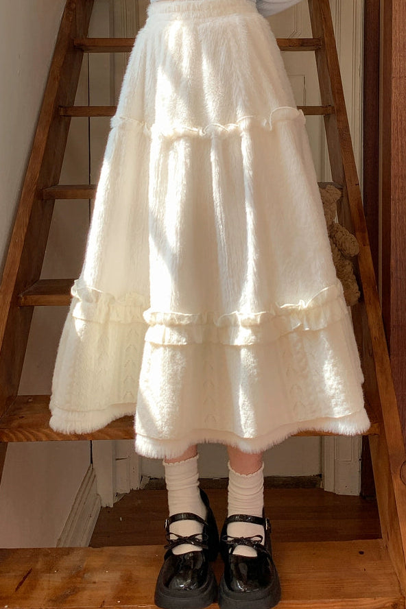 レトロフリルラインドフレアスカート