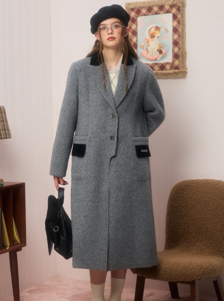 College Cool Long Wool Coat