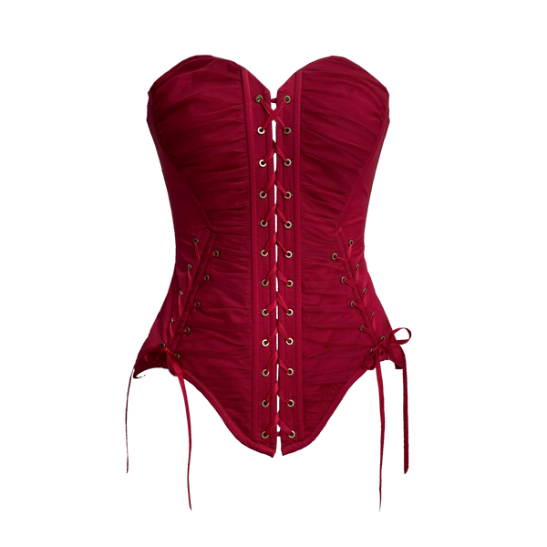 【1月29日予約締切】ゴシックレースアップコルセットビスチェトップス＋ドロストフリルスカート＋バタフライストラップ