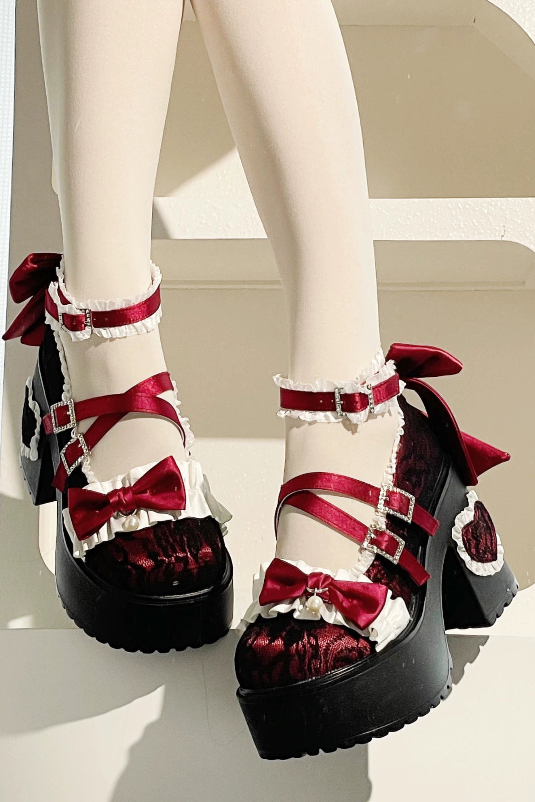 ドリームリボンレースマリージェーンシューズ