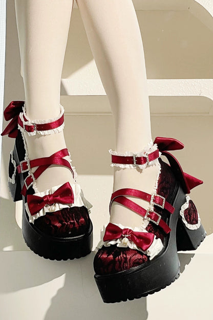 ドリームリボンレースマリージェーンシューズ