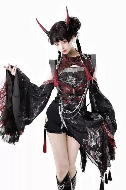 [Reserved product] China Punk Thorn Wolf Fang Suit