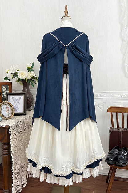 エレガントガールヴィンテージミッドセンチュリーシャツ＋スカート＋ベルト＋ケープ