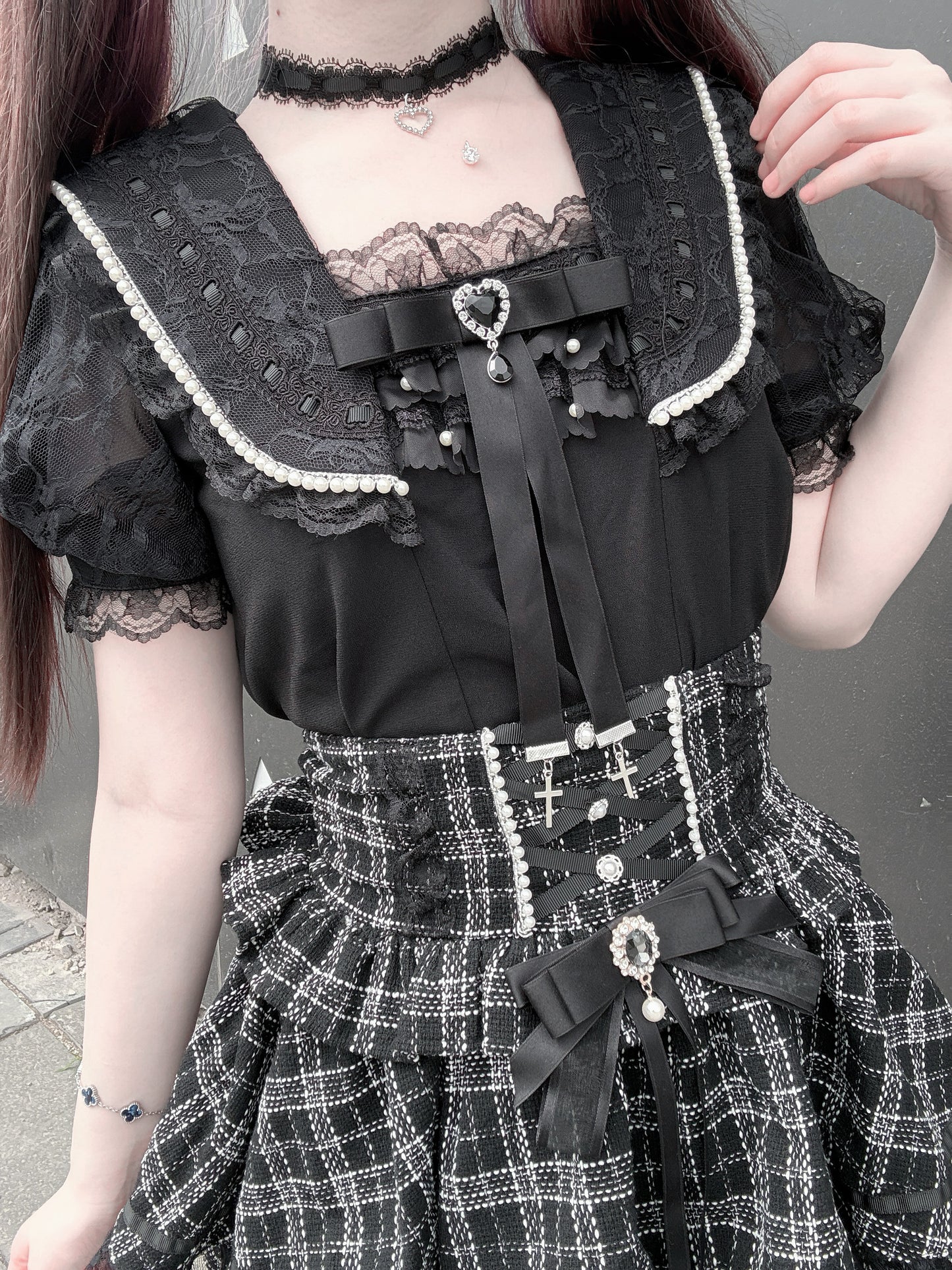 [Pre-Order] Lace Sailor Collar Jirai Kei Blouse