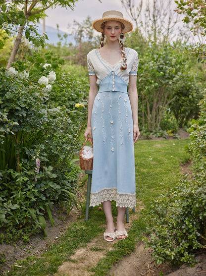 Retro summer dress + short cardigan