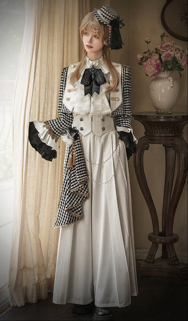 【予約商品】チャーチクワイアゴシックロリータハウンドストゥースドレスアンドプリンススーツフルセット＋コンプリートセット＋ハット