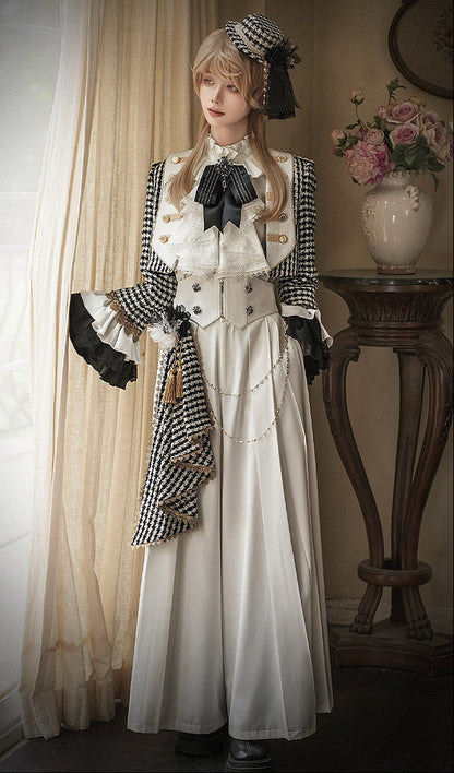 【予約商品】チャーチクワイアゴシックロリータハウンドストゥースドレスアンドプリンススーツフルセット＋コンプリートセット＋ハット