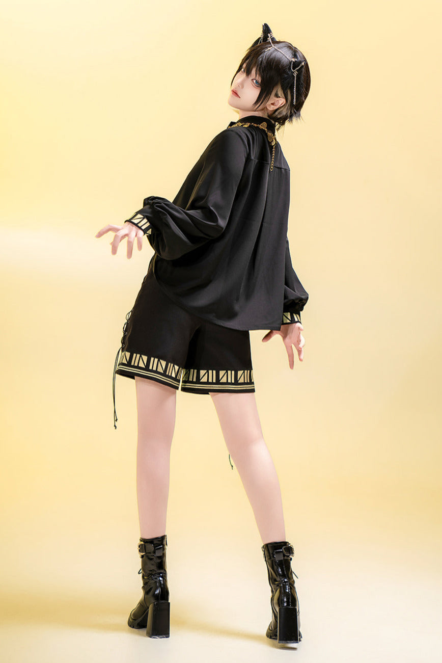 [Mar. 26, 2012 reservation deadline] Black Cat Lolita Prince Series Pharaoh Embroidery Shirt