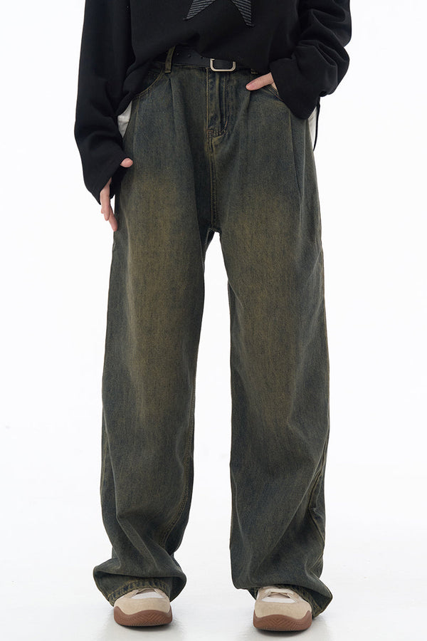 ウォッシュド ヴィンテージ リラックスフィット ジーンズ