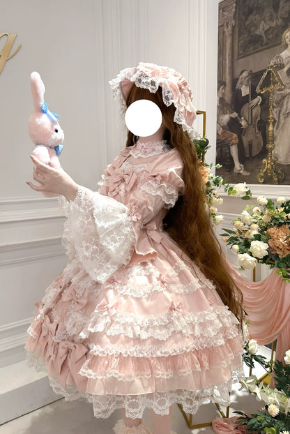 サークルクリームドールダブルパレスゴージャスドレス+ハット+チョーカー