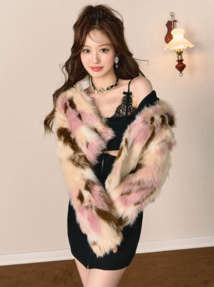 Colorful Fur Short Coat