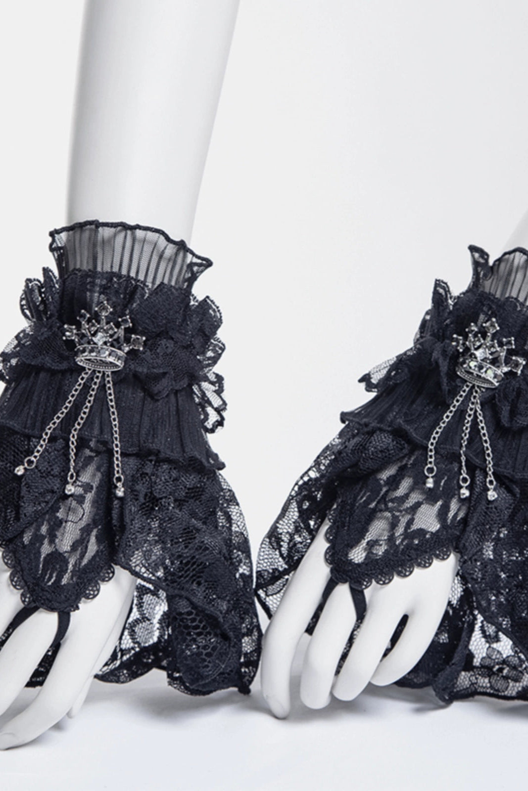 Gothic Noble Delicate Crown Lace Gloves