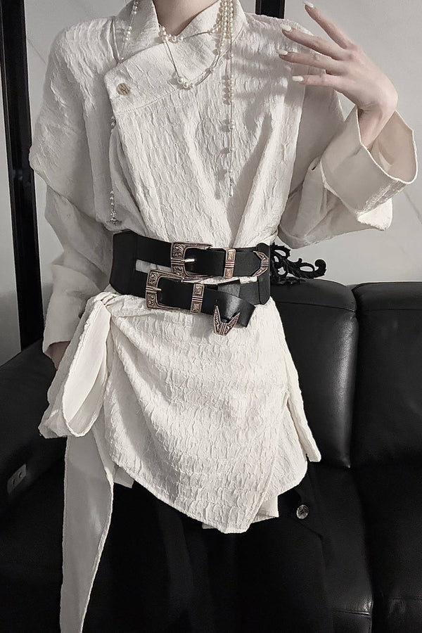 エンボスデザインゴシックルーズトップス