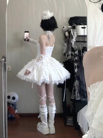 Silver Moon Thorn Halter Gothic Lolita Set