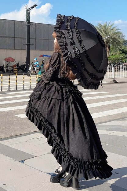 【12月6日予約締切】クロスノクターンゴシックダーク・ストライプレイヤードトップ＋クロスローズ・ストライププルアップスカート