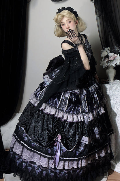 Dusk Manor Grape Kula Lolita Dress + Hat + Accessories