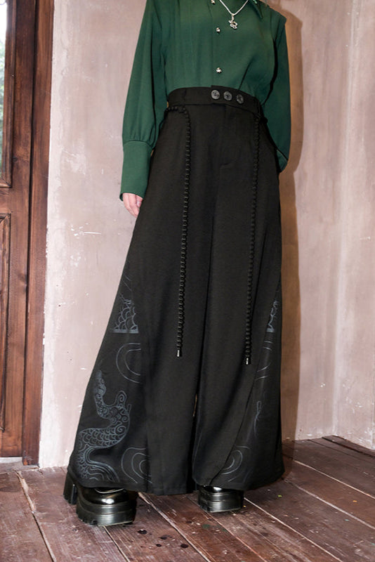 フュージョンシフォンワイドパンツ