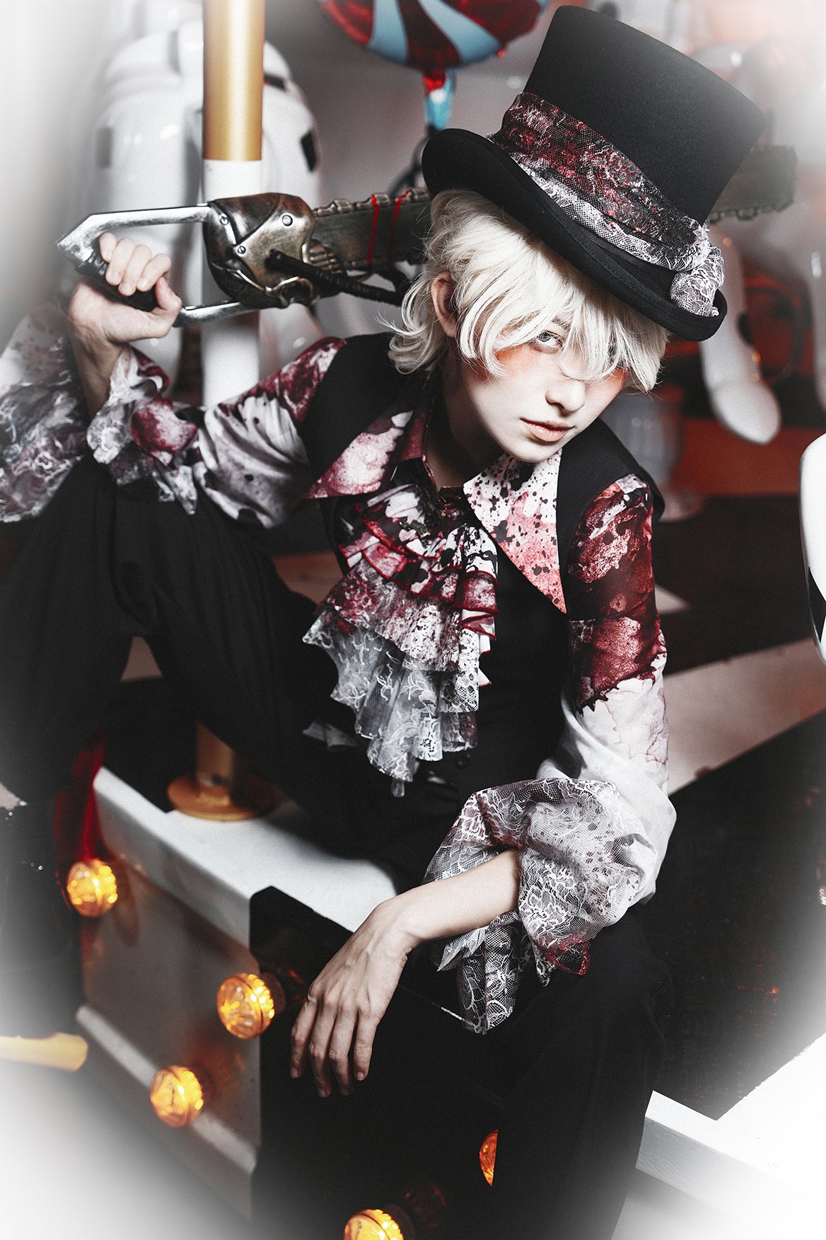 【12月10日予約締切】Bloodstainedプリントポイントテッドカラーシャツ