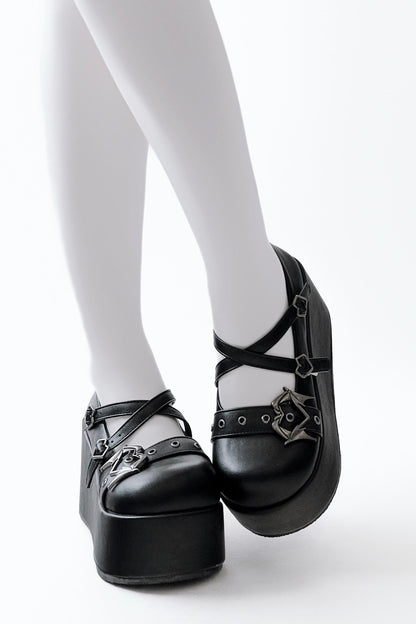 Gothic Angel Demon Plat Shoes