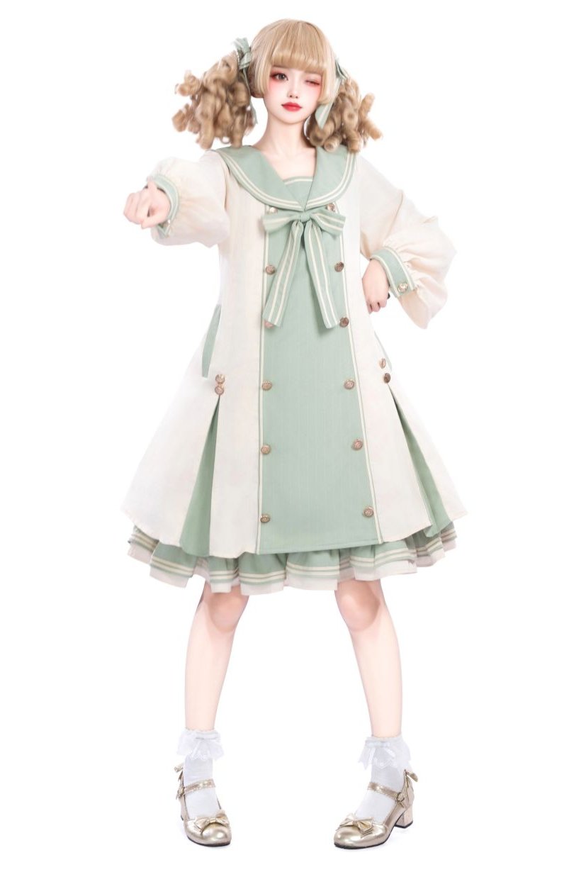 [October 18 reservation deadline] Sailor color A line layered dress