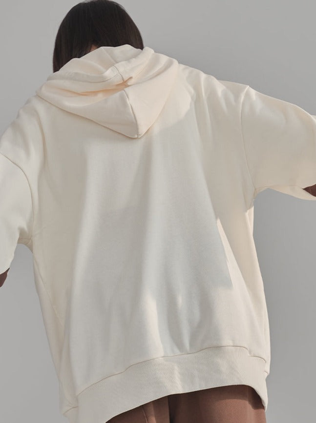 Stitching Contrast Color Hooded Sweatshirt