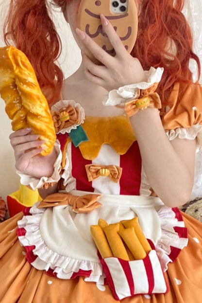 [Reservierungsschluss 18. April] Köstlicher Burger Süßes Knospenrock-Kleid-Set