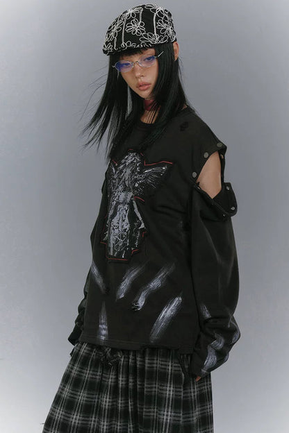 カットアームデザインルーズモードトップス