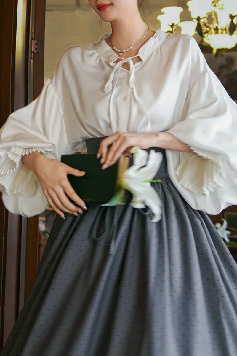 Retro-Traum-Satinbluse