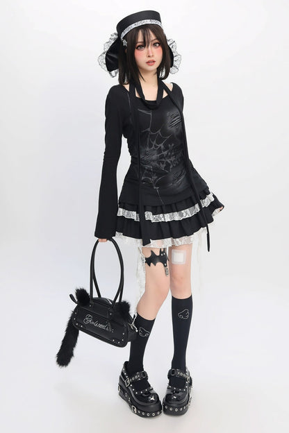 スリムスタイルダークトップス