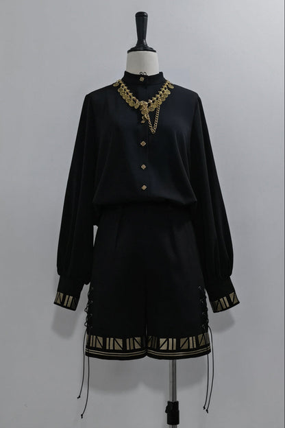 [Mar. 26, 2012 reservation deadline] Black Cat Lolita Prince Series Pharaoh Embroidery Shirt