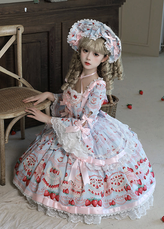 [Pre-order Deadline: July 8] Strawberry Series Bonnet + Ribbon Headband
