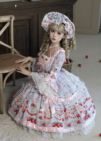 [Pre-order Deadline: July 8] Strawberry Series Bonnet + Ribbon Headband