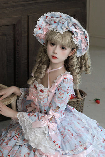 [Pre-order Deadline: July 8] Strawberry Series Bonnet + Ribbon Headband