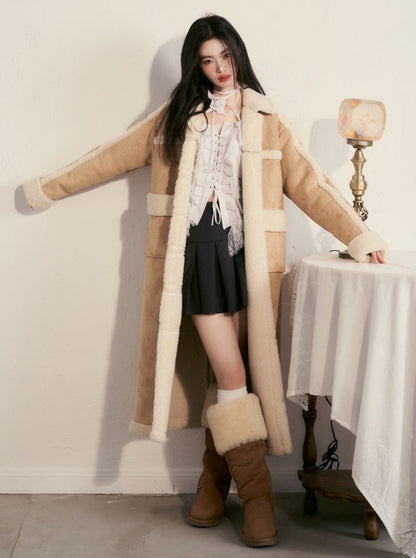 Snow Mouton Fur Long Coat