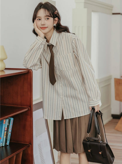 College Style Tie Stripe Shirt