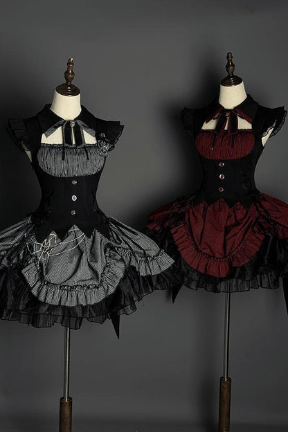 [Vorbestellschluss 8. Mai] Schmales ärmelloses Halloween-Gothic-Kleid im Zaubertrank-Stil