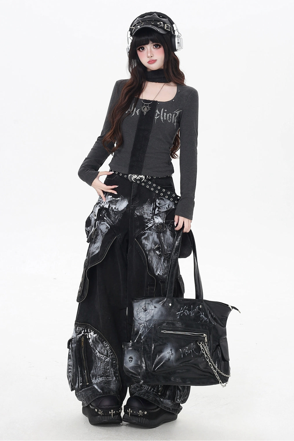 Y2K Gothic Slim Top