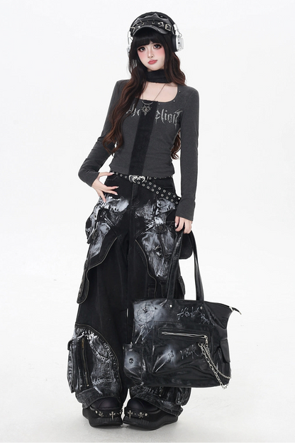 Y2K Gothic Slim Top