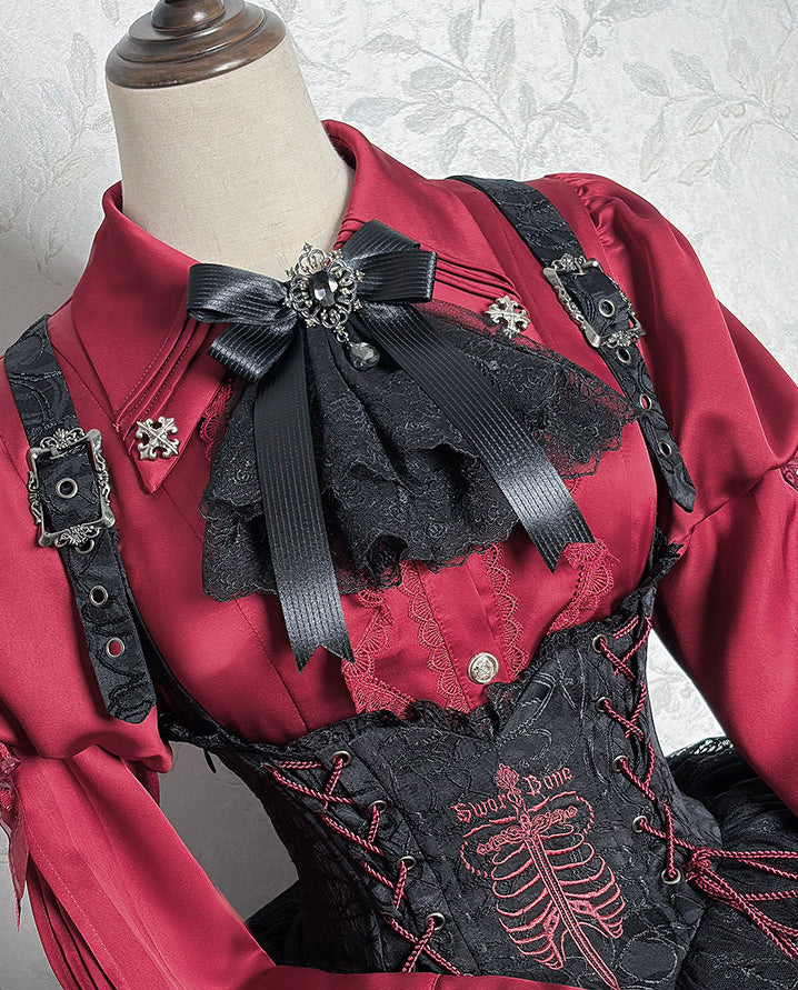 【12月8日予約締切】Black Mist Banquet ゴシックエンブロイダリーゴージャスビスチェドレス＋セットアップ