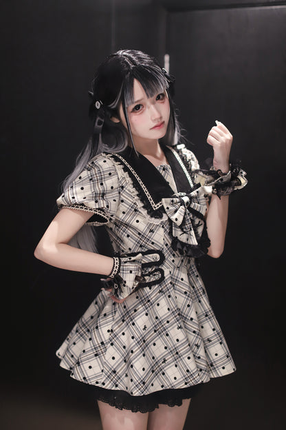 [Reservation deadline August 1] Dot lace sailor dress setup + accessories