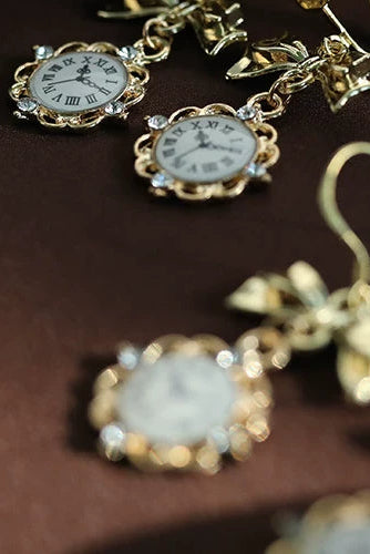レトロクロックピアス・イヤリング