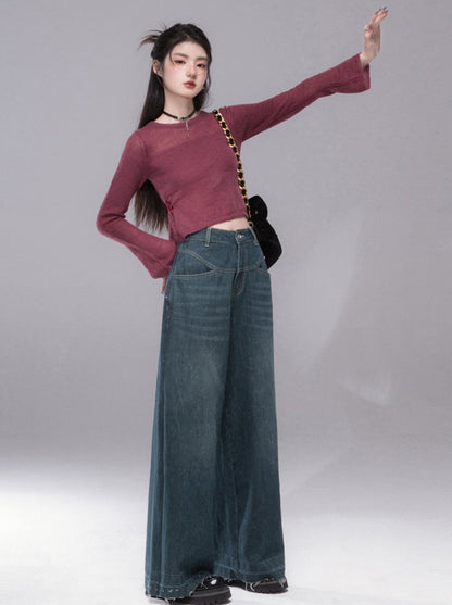 Retro wide-leg jeans