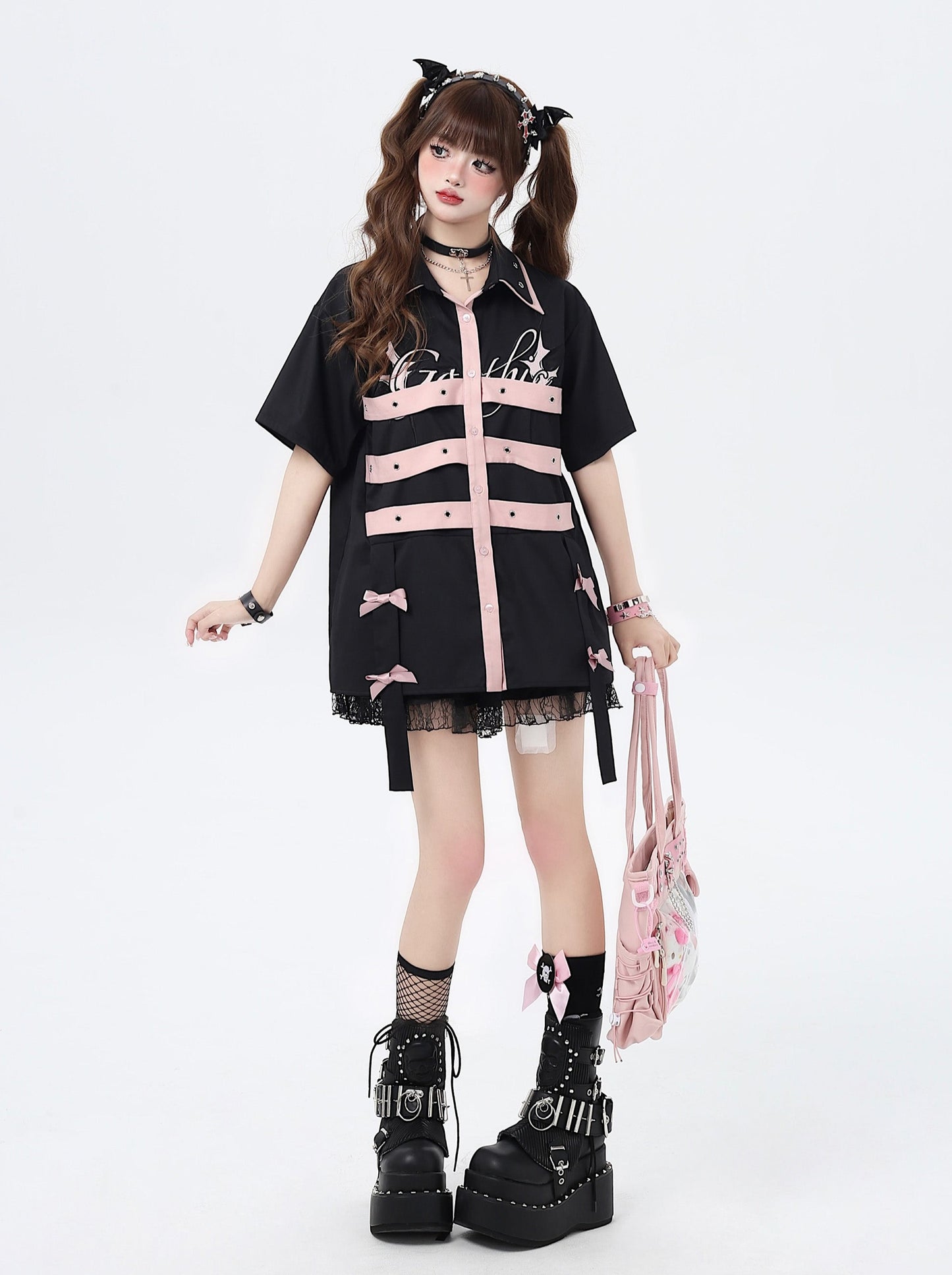 95 % de réduction] Cyber Night Original Japanese subculture sweet and cool design sense girly shirt jacket summer